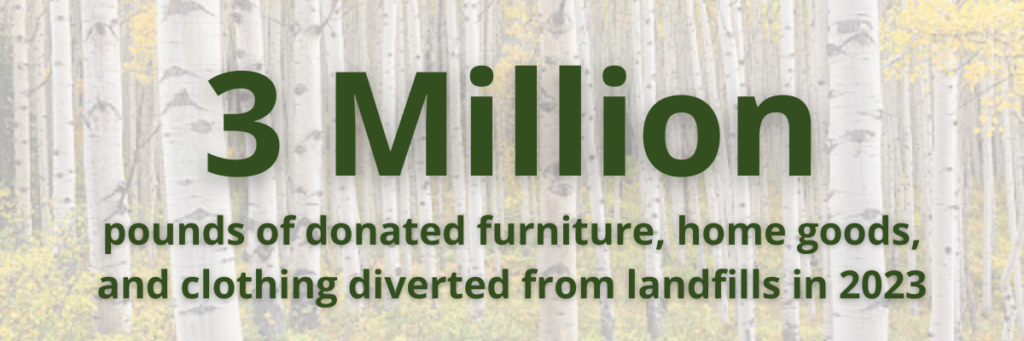 3 Million pounds of donated furniture, home goods, and clothing diverted from landfills in 2023